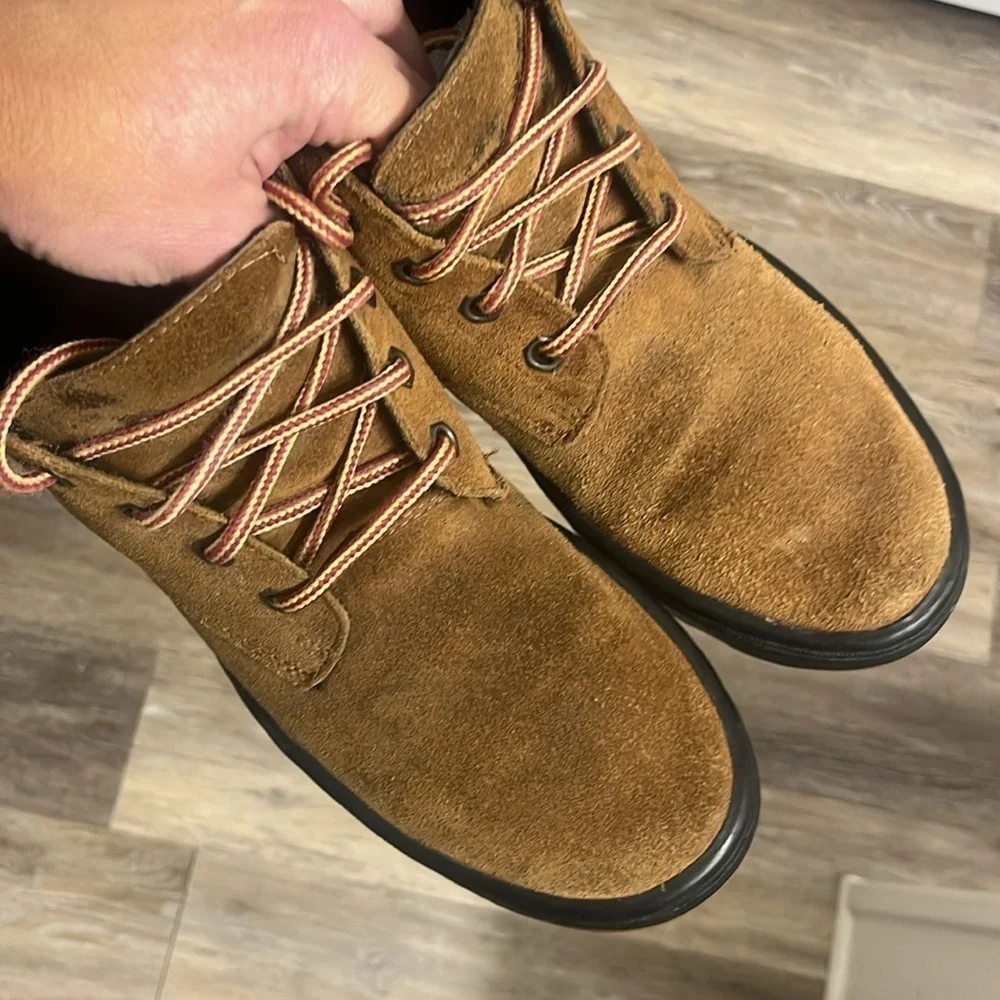 Simple Chukka Boots Men Size 8 Brown Suede leather Lace Up Ankle Shoes